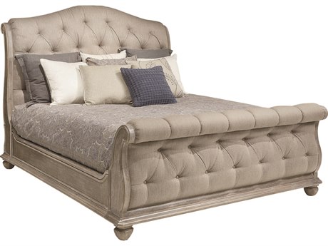 A.R.T. Furniture Summer Creek Shoals Scrubbed Oak Beige Wood Upholstered California King Sleigh Bed