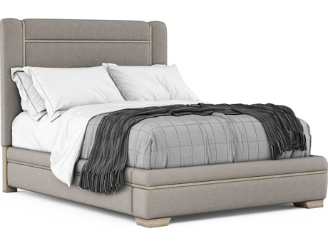 A.R.T. Furniture North Side Shale Gray Ash Wood Upholstered King Panel Bed