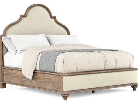 A.R.T. Furniture Architrave Beige Pine Wood Upholstered King Panel Bed
