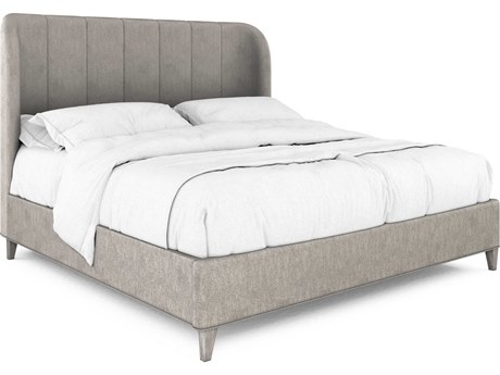 A.R.T. Furniture Vault Gray Rubberwood Upholstered King Shelter Bed