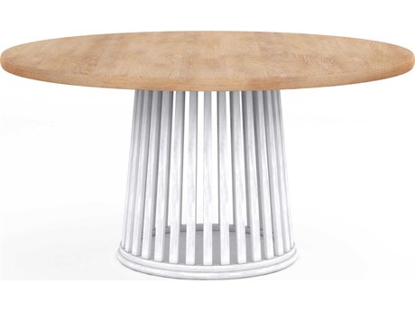 A.R.T. Furniture Post Round Wood Chestnut And Accent White Dining Table
