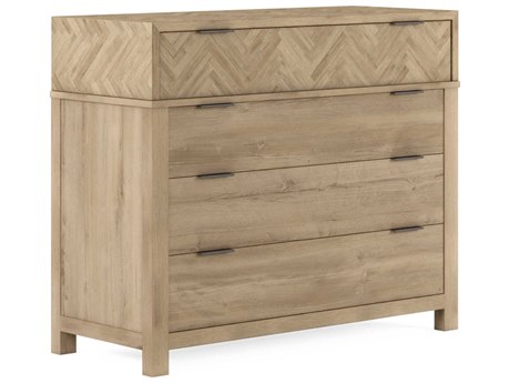 A.R.T. Furniture Garrison 4-Drawers Washed Oak Beige Parrawood Accent Chest