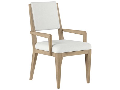 A.R.T. Furniture Garrison Parrawood Beige Upholstered Arm Dining Chair Set of 2