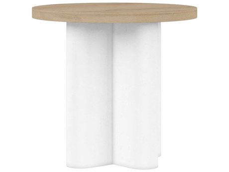 A.R.T. Furniture Garrison Round Wood Washed Oak End Table