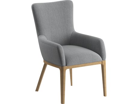 A.R.T. Furniture Loft Rubberwood Gray Upholstered Arm Dining Chair
