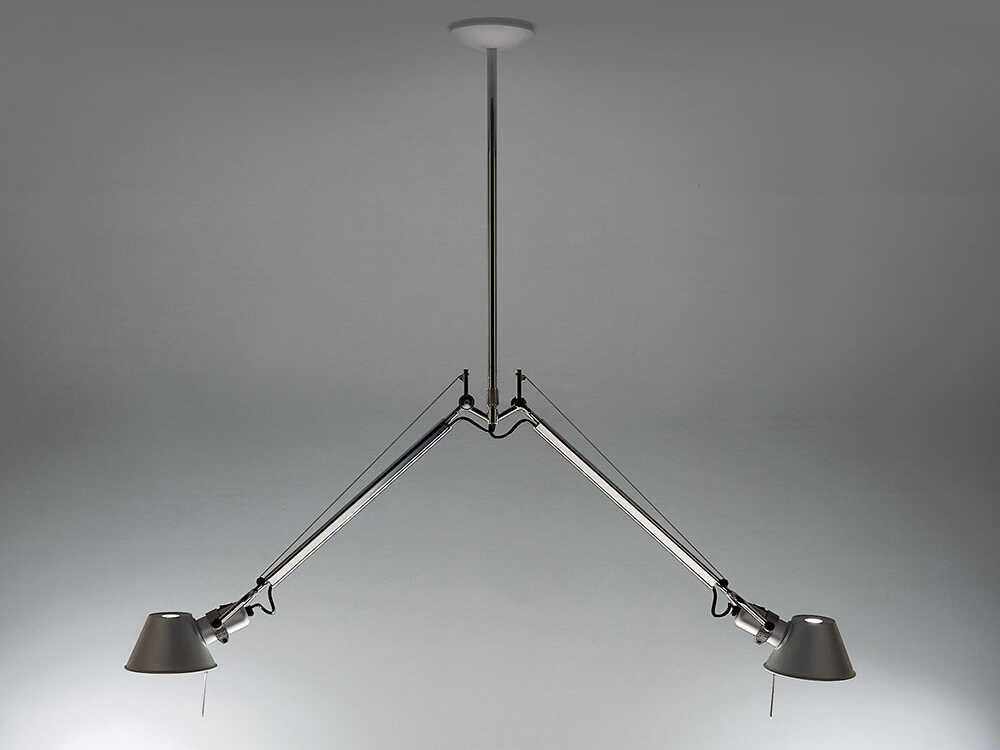 Artemide Tolomeo Double 2-Light Aluminum Steel Island Pendant | ATMA036408