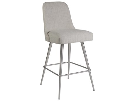 Artistica Signature Designs Dinah Swivel Upholstered Misty Gray Brushed Stainless Steel Bar Stool