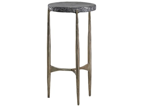 Artistica Signature Designs Tybalt Round Marble Gray End Table