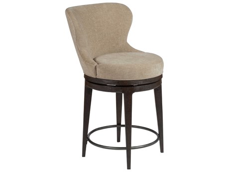 Artistica Signature Designs Willa Rich Mocha Brown Upholstered Swivel Oak Wood Counter Stool