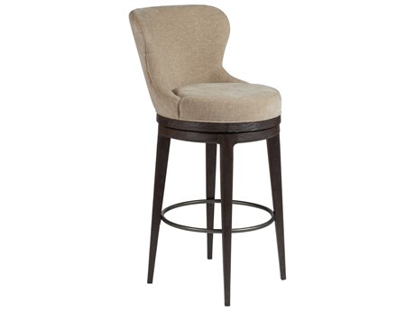 Artistica Signature Designs Willa Rich Mocha Brown Upholstered Swivel Oak Wood Bar Stool