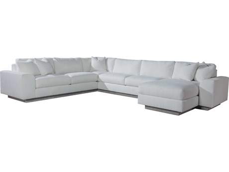 Artistica Upholstery Lana White Upholstered Sectional Sofa