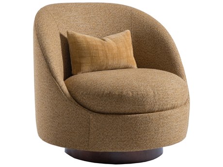 Artistica Upholstery Genevieve Swivel Brown Fabric Accent Chair