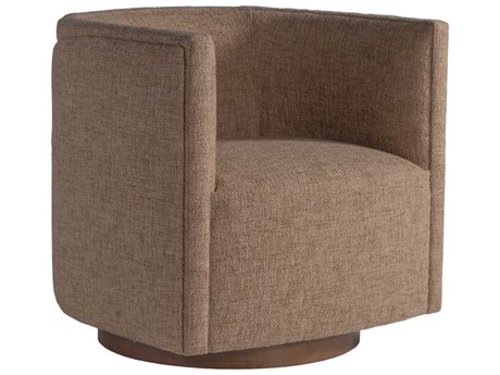 Artistica Upholstery Ingrid Swivel Brown Fabric Accent Chair