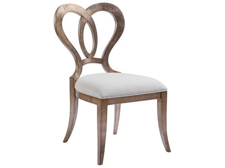 Artistica Melody Mahogany Wood Silver Upholstered Side Dining Chair