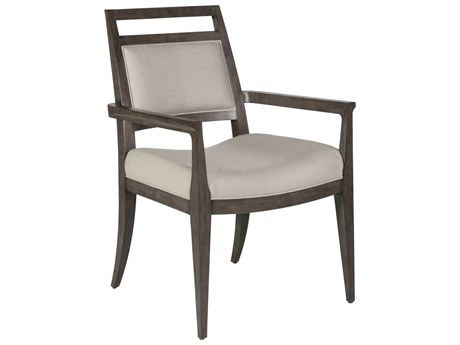 Artistica Cohesion Program Nico Hardwood Brown Upholstered Arm Dining Chair