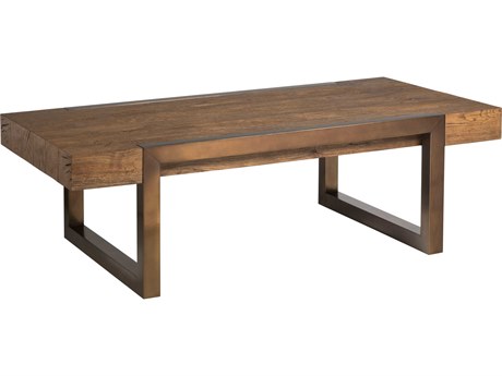 Artistica Signature Designs Canto Rectangular Wood Honey Brown Bronze Cocktail Table