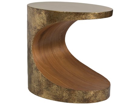 Artistica Signature Designs Thornton Oval Wood Antique Bronze End Table