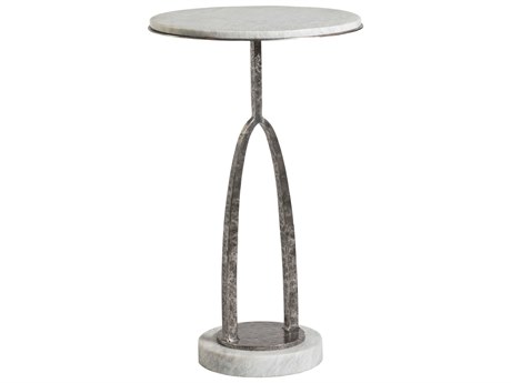 Artistica Signature Designs Vega Round Marble Antique Iron End Table
