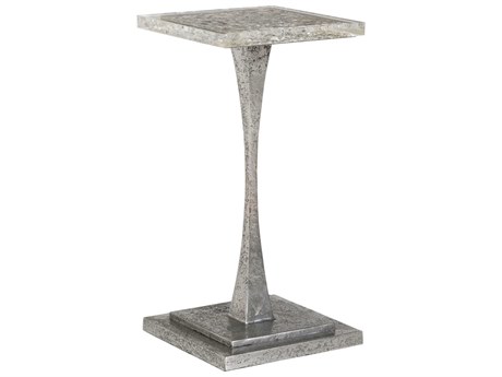 Artistica Signature Designs Montreaux Square Silver Leaf Forged Nickel End Table