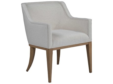 Artistica Simpatico Oak Wood White Upholstered Arm Dining Chair