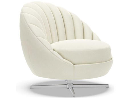 Artistica Upholstery Lucille Swivel White Accent Chair
