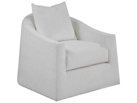 Artistica Upholstery Swivel White Accent Chair