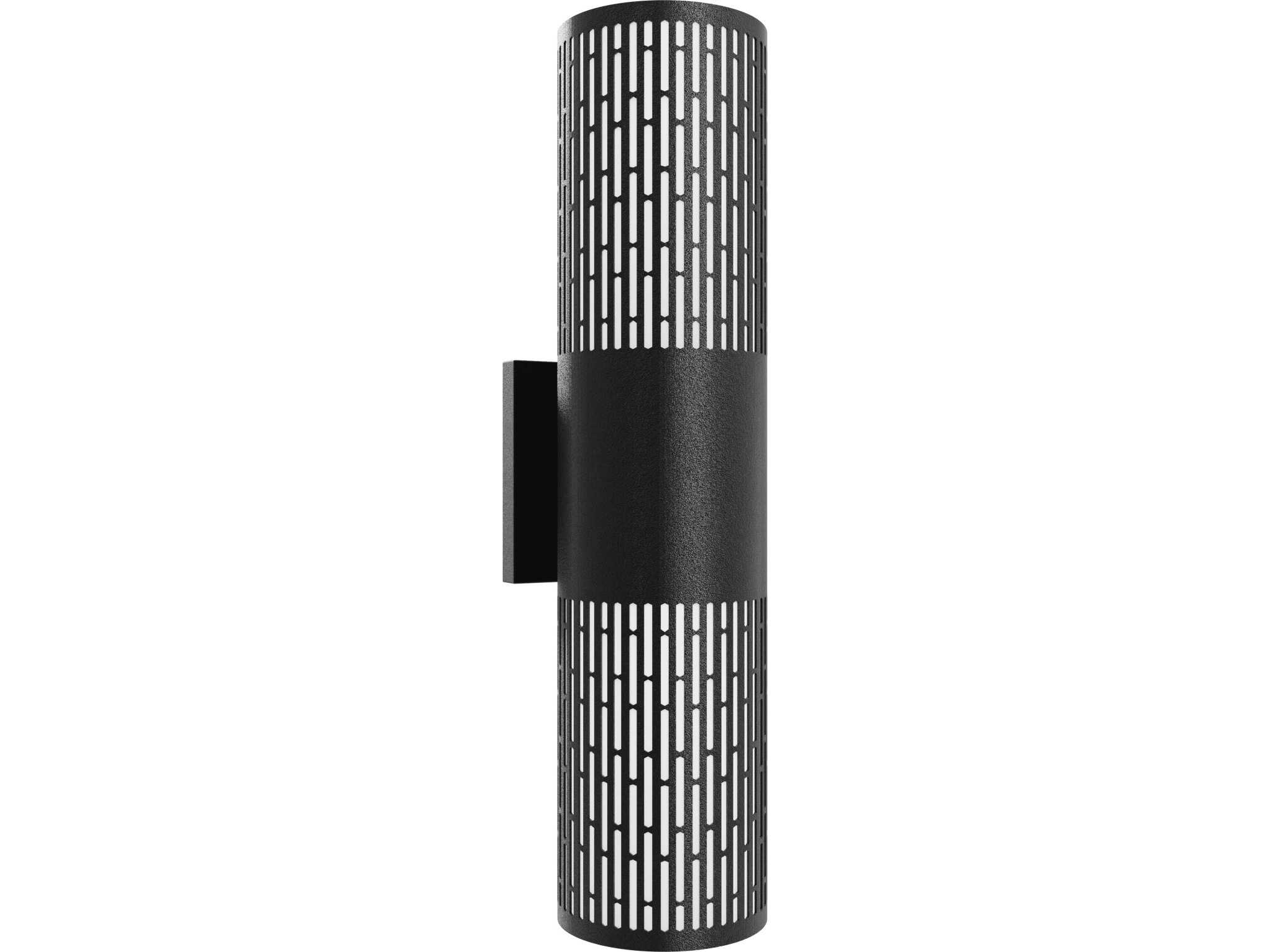 Avenue Lighting Cylindrical Outdoor Wall Light with Perforated Grid in Black
