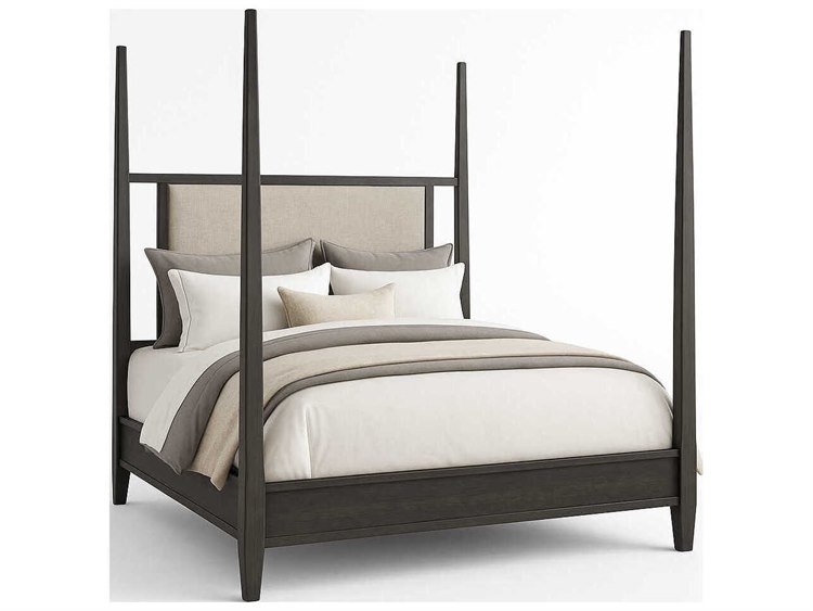 Avalon Furniture Charcoal Oak Wood King Four Poster Bed