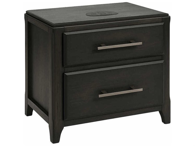 Avalon Furniture 2-Drawers Gray Oak Wood Nightstand