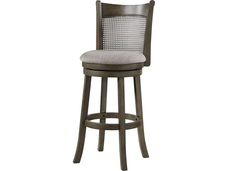 Avalon Furniture Gray Upholstered Swivel Mango Wood Bar Stool