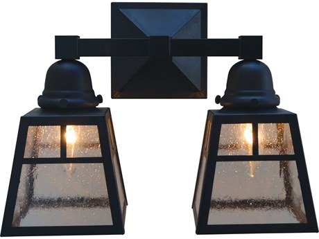Arroyo Craftsman A-line 2-Light Bronze Glass Vanity Light