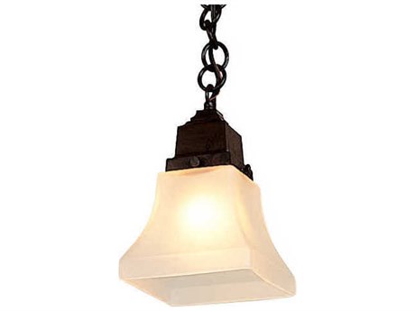 Arroyo Craftsman Ruskin 1-Light Bronze Glass Bell Mini Pendant