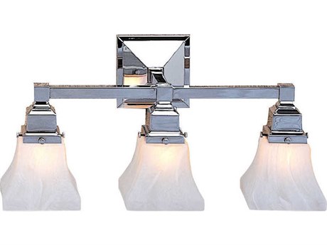 Arroyo Craftsman Ruskin 3-Light Silver Glass Vanity Light
