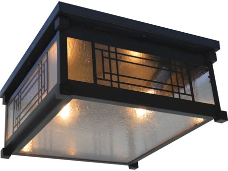 Arroyo Craftsman Scottsdale 2-Light Bronze Glass Flush Mount