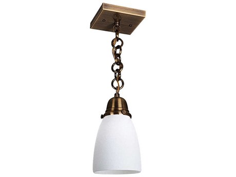 Arroyo Craftsman Simplicity 1-Light Brass Glass Bell Mini Pendant
