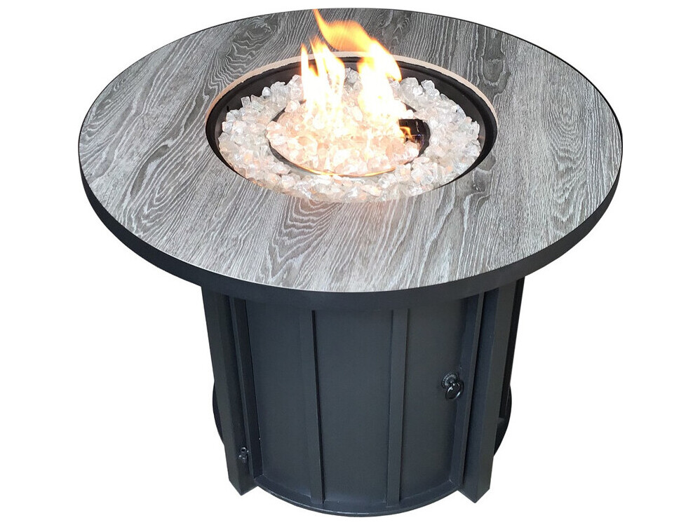 AZ Patio Heaters Faux Wood Tile Top Fire Pit AZAFPFWT
