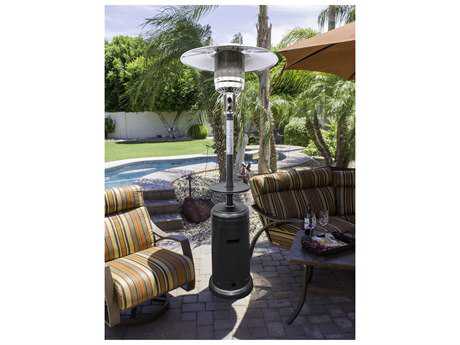 AZ Patio Heater 87 Tall Hammered Silver with Table