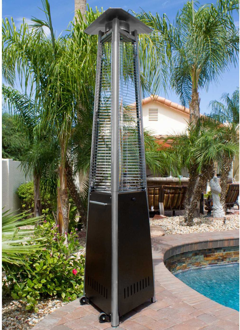 AZ Patio Heaters Commercial Bronze Glass Tube Patio Heater HLDS01CGTHG