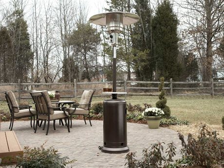 AZ Patio Heaters 87'' Tall Hammered Silver Patio Heater With Table