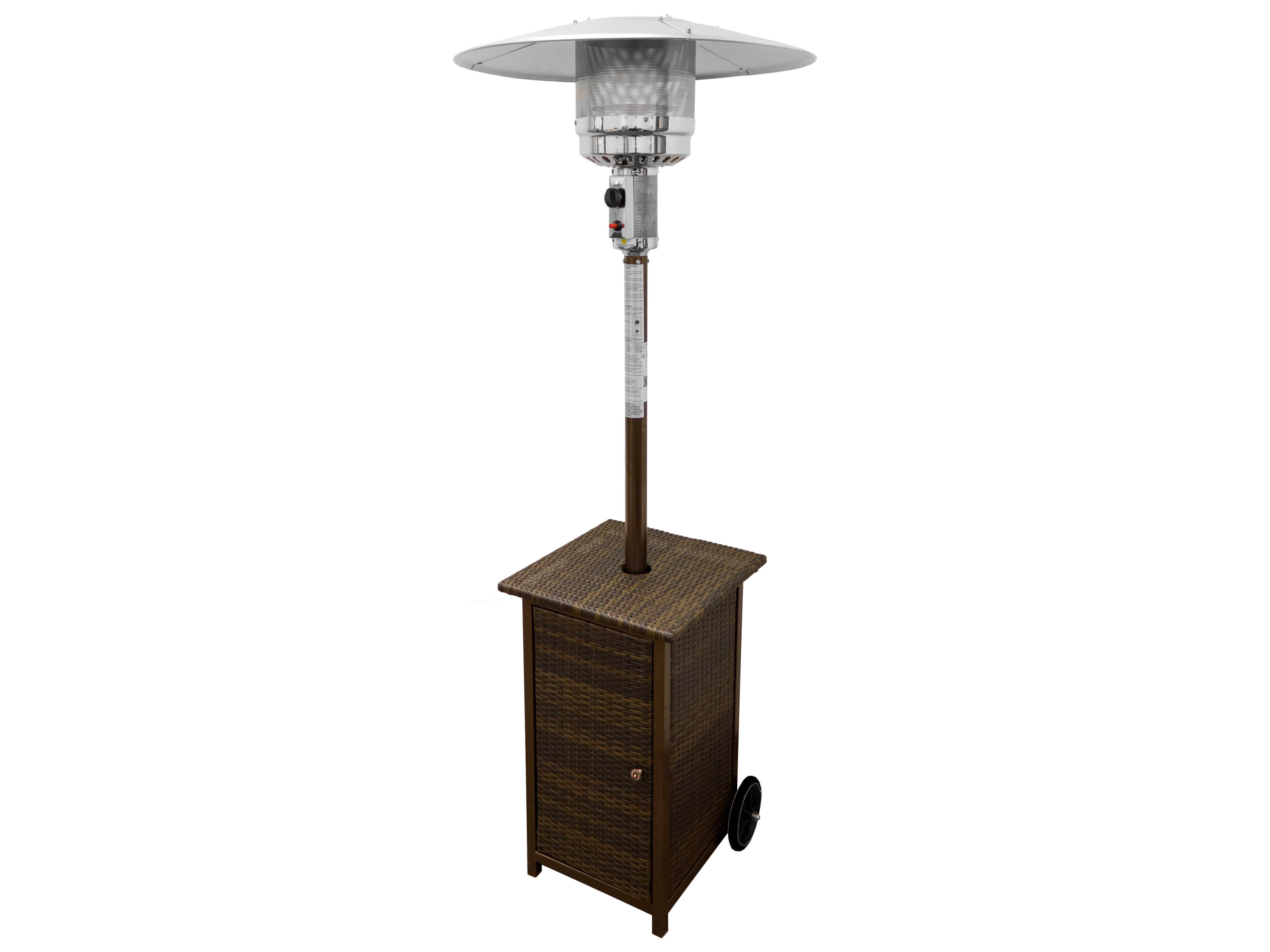 AZ Patio Heaters Tall Square Wicker Heater With Wheels HLDS01WHSQ