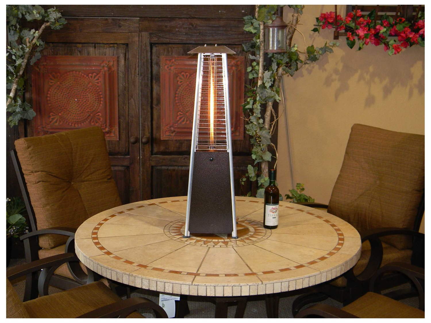 AZ Patio Heaters HLDS032-GTTHG Portable Table Top Glass Tube Patio Heater Bronze