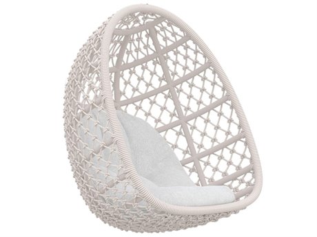 Azzurro Living Amelia Sand All-Weather Rope Hanging Chair with Cloud Cushion