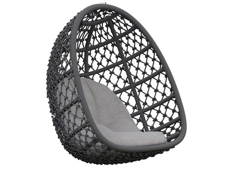 Azzurro Living Amelia Ash All-Weather Rope Hanging Chair with Fog Cushion