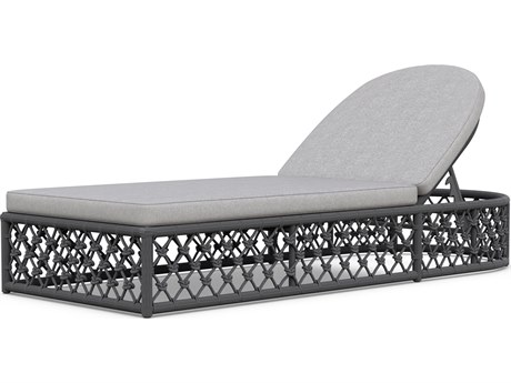 Azzurro Living Amelia Ash All-Weather Rope Adjustable Chaise Lounge with Fog Cushion