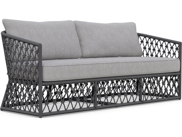 Azzurro Living Amelia Ash All-Weather Rope Patio Sofa with Fog Cushion
