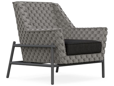 Azzurro Living Avalon Lava Gray All-Weather Rope Lounge Chair with Midnight Cushion