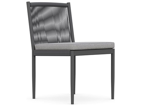 Azzurro Living Catalina Ash All-Weather Rope Dining Side Chair with Fog Cushion