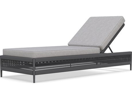 Azzurro Living Catalina Ash All-Weather Rope Chaise Lounge with Fog Cushion