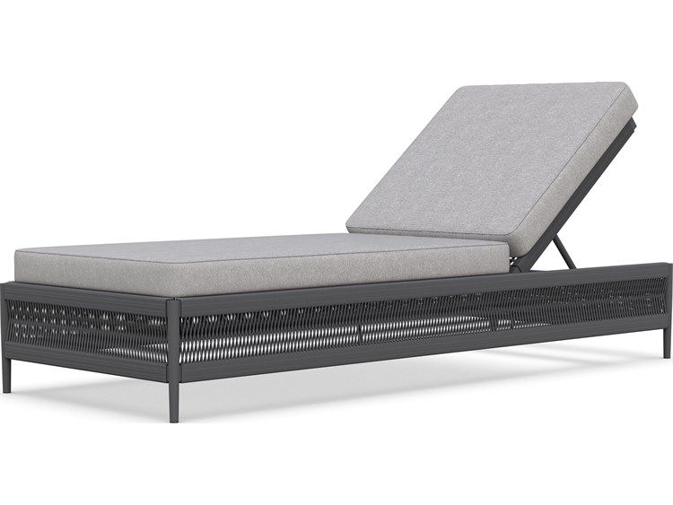 Azzurro Living Catalina Ash All-Weather Rope Outdoor Chaise Lounge with Fog Cushion