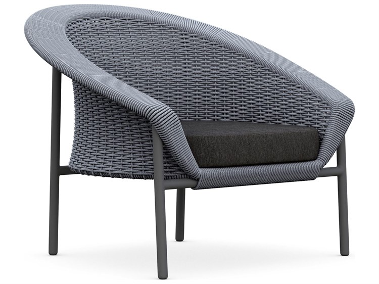 Azzurro Living Cove Gray All-Weather Rope Outdoor Lounge Chair with Midnight Cushion